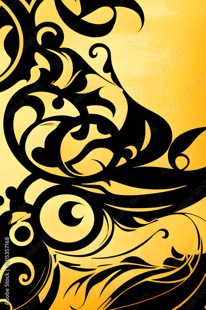 Poster Abstract background with ornament, art nouveau style. Generative AI