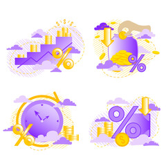 Deposit account in a bank. Profit from a bank deposit. Isolated illustration in flat style. vector illustration.