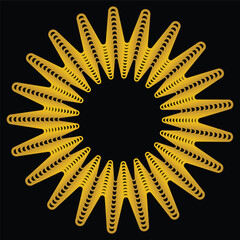 beautiful elegant circular star pattern sun  floral design gold color  golden texture vector eps mandala