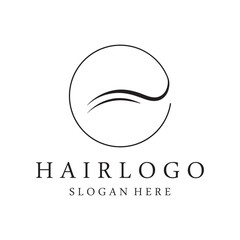 Obraz premium Luxury and beautiful hair wave abstract Logo design.Logo for business, salon, beauty, hairdresser, care.