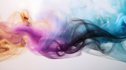Motion colorful smoke isolated on white background. Fancy dream cloud of ink created with AI generated technology