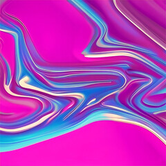 Neon Colored Pink and Blue Liquid Metallic Chrome Fluid Texture, Generative AI Artwork