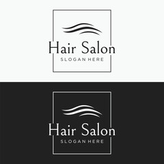 Luxury and beautiful hair wave abstract Logo design.Logo for business, salon, beauty, hairdresser, care.
