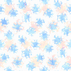 Blue, Pink and White Watercolor Stains Textured Pattern