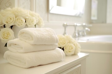 white towels in a bathroom
