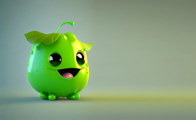 Cute lime cartoon character smiling
