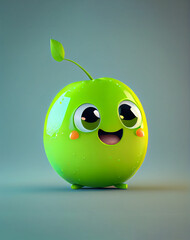 Cute lime cartoon character smiling