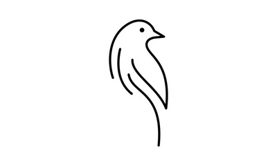Abstract Bird Logo Line Art Silhouette