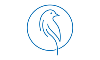 Abstract Bird Logo Line Art Silhouette