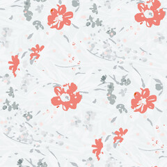Seamless pattern  with flowers in doodle style.