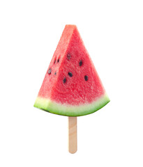 Fresh juicy watermelon slice on stick