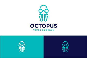 octopus logo design with arrow