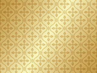 Thai art and asian style luxury pattern banner gold background