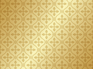 Thai art and asian style luxury pattern banner gold background