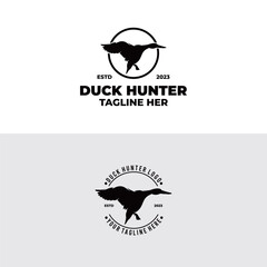 Animal logo - Silhouette of duck logo design