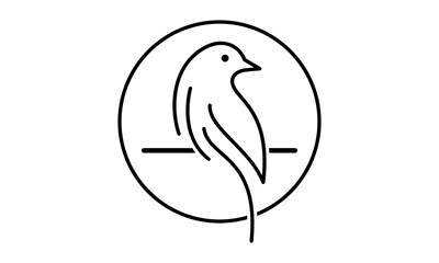 Obraz premium Abstract Bird Logo Line Art Silhouette