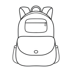 School bag vector icon. Book bag. School routine. Hand drawn illustration.