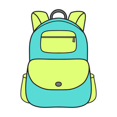 School bag. Book bag. Colored vector illustration in a flat style.