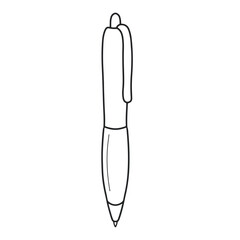 Ballpoint pen vector icon. Writing supplies. School office. Office supplies in flat style.