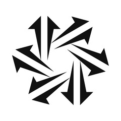 Radial Angled Split Bursting Arrows Icon