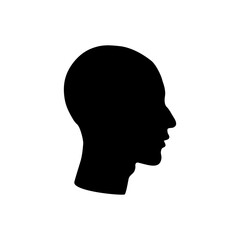 Męski profil. Głowa w widoku z boku. Anonimowy mężczyzna. Ilustracja wektorowa. - obrazy, fototapety, plakaty