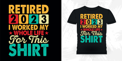 Obraz premium Funny Retirement Pension Retired Retro Vintage Retirement T-shirt Design