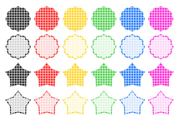 ギンガムチェック柄のフレーム素材セット