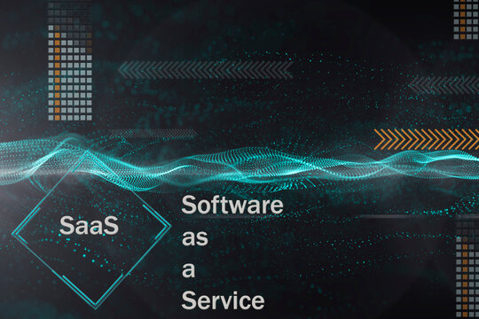 SaaS - software as a service technology concept. 3d illustration.