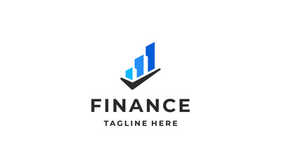 finance logo. financial growth chart logo design vector