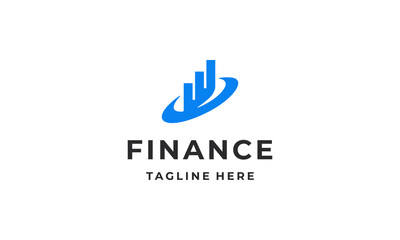 finance logo. financial growth chart logo design vector