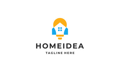 Home idea logo. house with light bulb logo design vector illustration