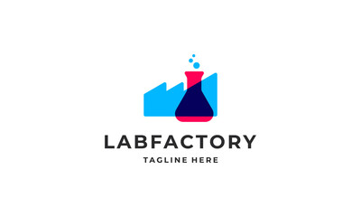 Factory lab logo design vector