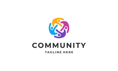 Community people, social community, human family logo abstract design vector