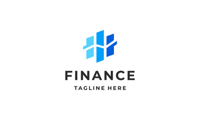 finance logo. financial growth chart logo design vector