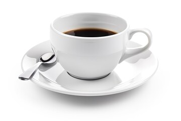 Obraz premium Cup of morning coffee on a white background. Generative ai.