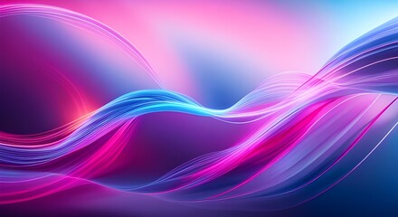 abstract futuristic background with waves glowing neon generative AI technology