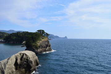 西伊豆堂ヶ島の複雑な海岸線と駿河湾