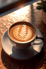 cup of coffee cappuccino on the table