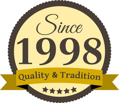 Since 1998 Quality and Tradition, decorated vector file