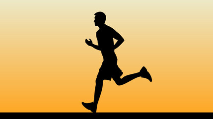 Fototapeta na wymiar silhouette illustration of a person running