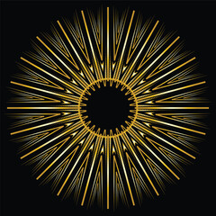 beautiful elegant circular star pattern sun floral design golden color texture vector eps mandala