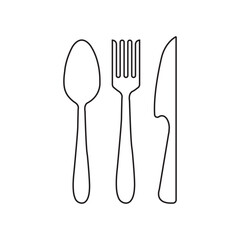 spoon, fork and knife icon