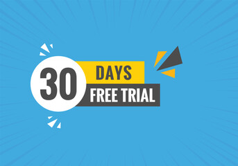 30 days Free trial Banner Design. 30 day free banner background