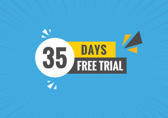 35 days Free trial Banner Design. 35 day free banner background