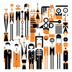 flat vector illustration abstract characters