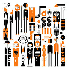 flat vector illustration abstract characters