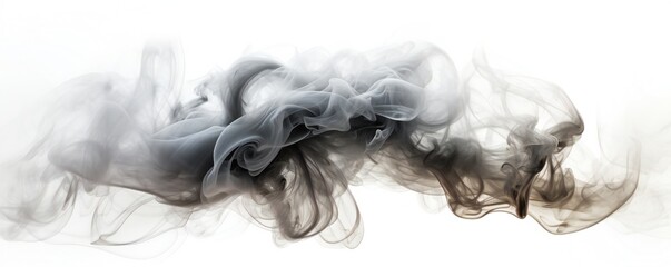 Black and White Smoke on White Background Generative AI 
