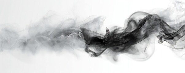 Black and White Smoke on White Background Generative AI 