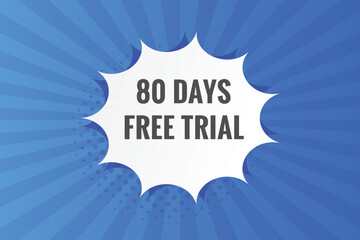 Naklejka na ściany i meble 80 days Free trial Banner Design. 80 day free banner background