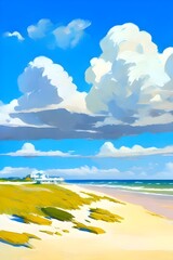 Fototapeta na wymiar Strandlandschaft mit Wolken